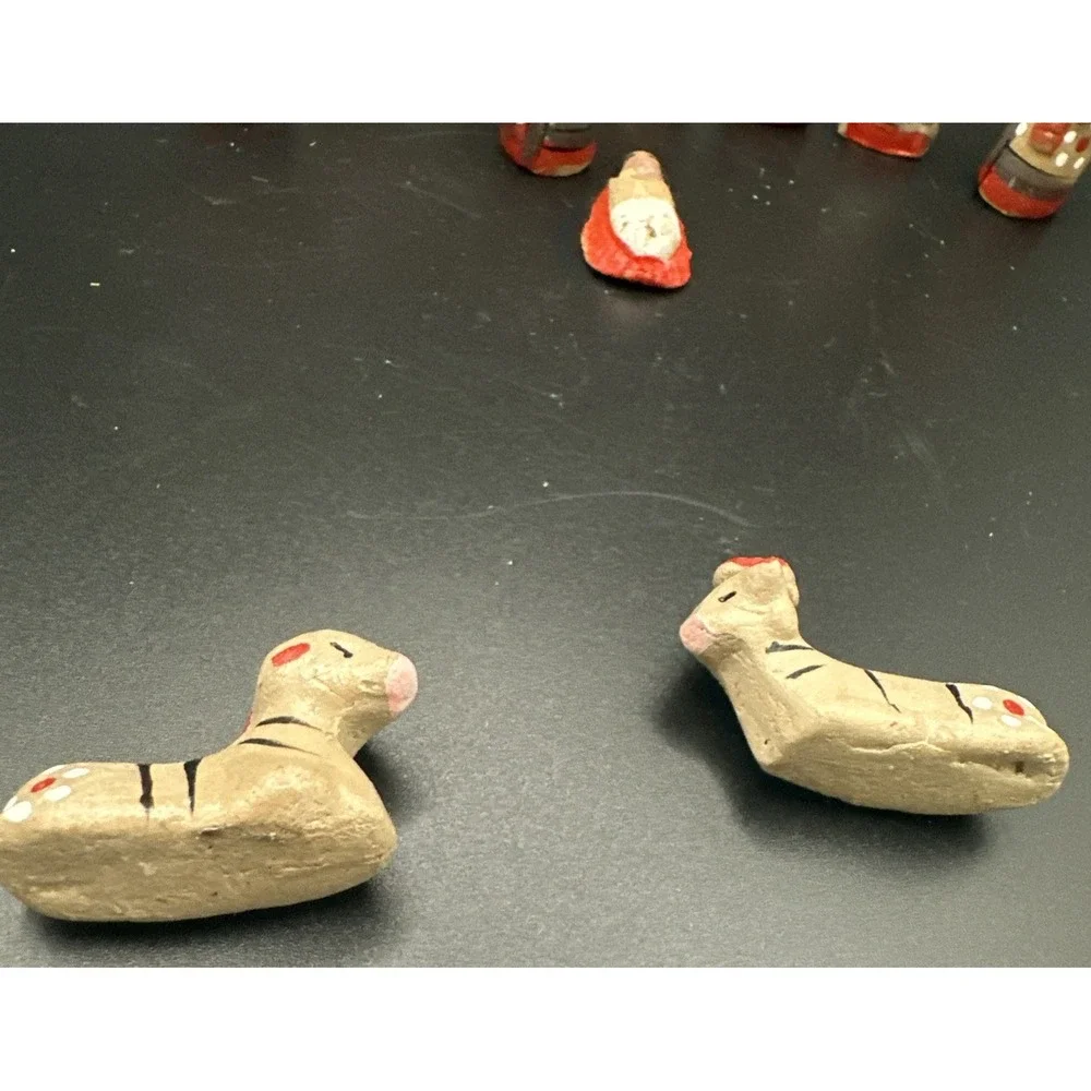 South American Mexican Folk Art Nativity Set Clay Pottery Handmade 11 pc 2